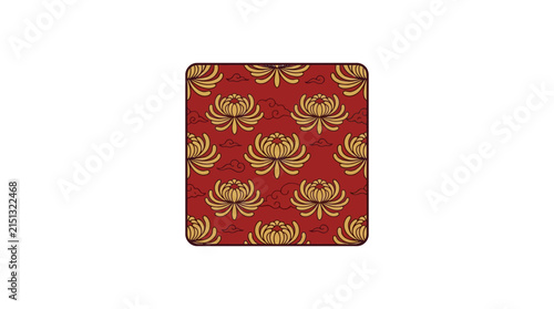 Traditional Chinese Style Red and Gold Ornamental Lotus Flower Pattern Background for Luxury Design