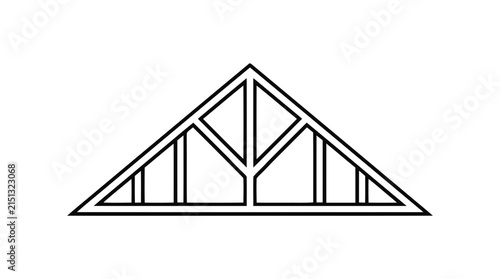 Vector illustration of roof truss construction icon on a transparent background