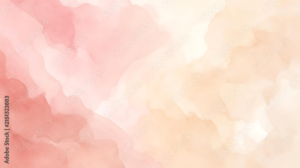 Fototapeta premium Soft pastel pink and beige abstract watercolor blend background design