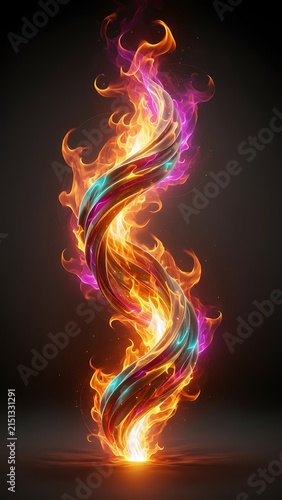 Colorful Abstract Fire and Flame Design.