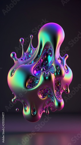 Colorful Abstract Fluid Art Splash.