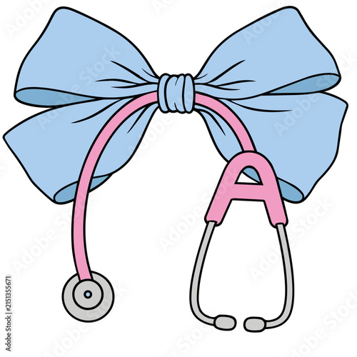 Stethoscope and Bow Illustration