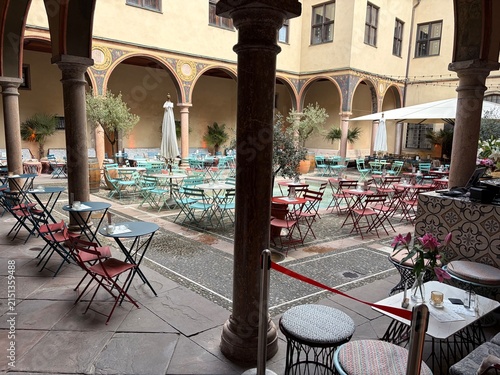 Konstfotografi Blick in die Altstadt von Augsburg in Bayern
