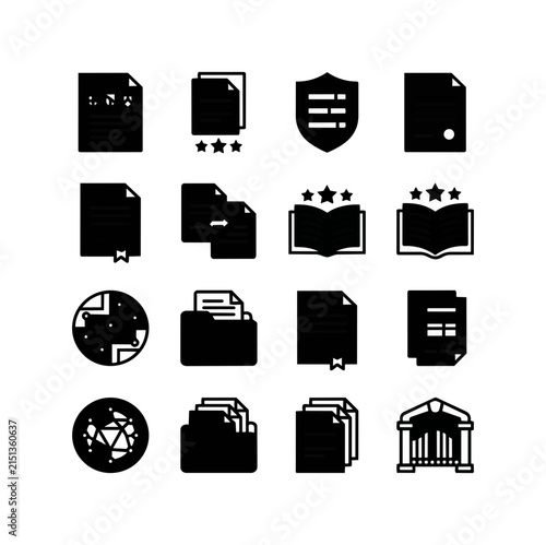 Document icon set legal symbol abstract graphic
