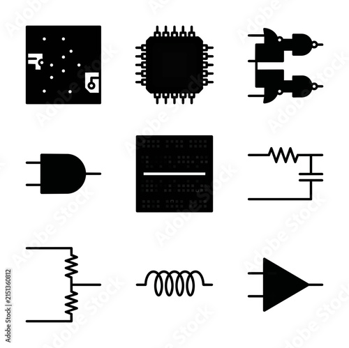 Electronic component schematic symbols collection digital art