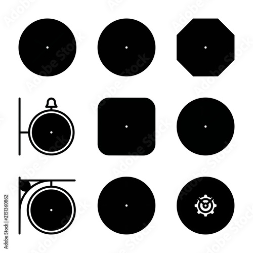 Geometric shapes and clock icons