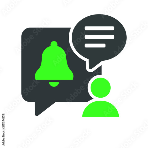 Notification icon with user silhouette and messaging bubbles
