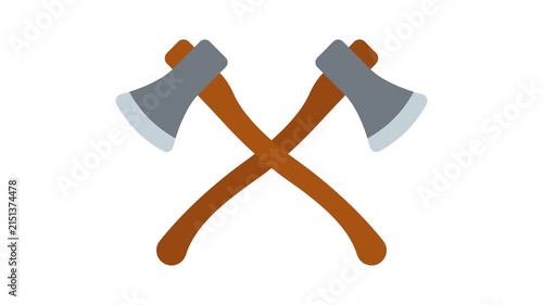Axe icon animation. Simple animated crossed axes icon.