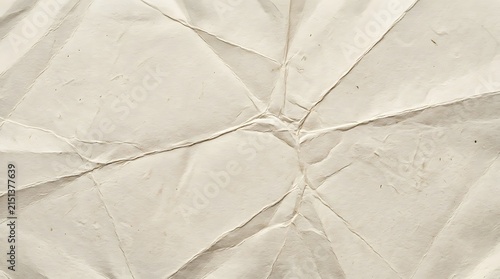 Old beige paper texture with deep folds and creases on the surface background