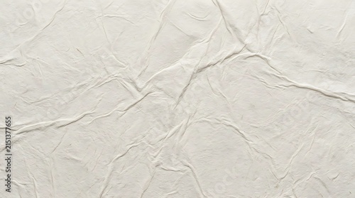 Light cream wrinkled paper texture with deep folds and organic creased surface