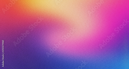 Принти на полотні Vibrant abstract gradient background with soft transitions of pink, orange, yellow, blue, and purple hues and subtle grain texture