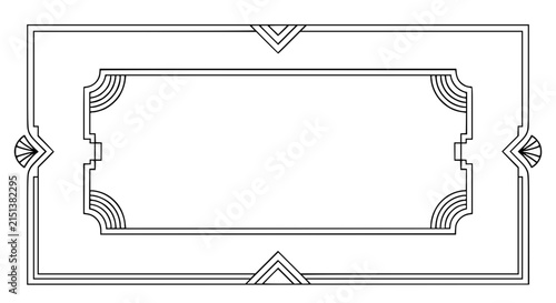 elegant art deco border design with geometric patterns and fan motifs vector 