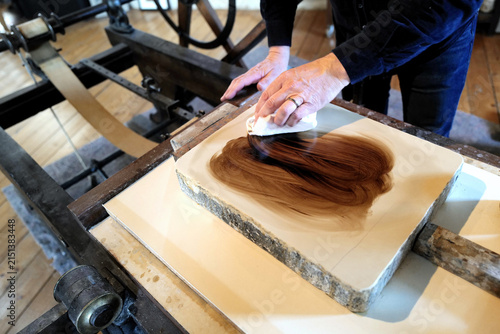 Photography printmaking, printing, hand printing, traditional printing, artisan printing, cr