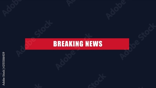 Breaking news lower third overlay for broadcast media and digital journalism animation 4k