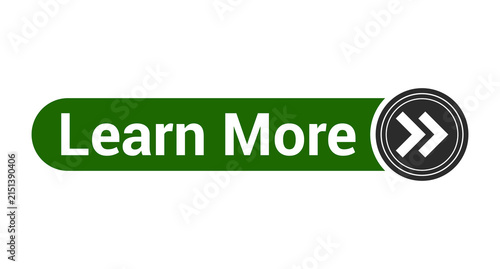 Learn More Button Icon with Arrow Navigation Symbol and Modern Call to Action User Interface Design