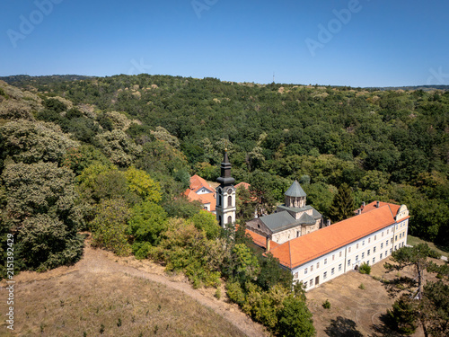 Фотография Aerial View of Novo Hopovo Monastery on Fruska Gora, Serbia