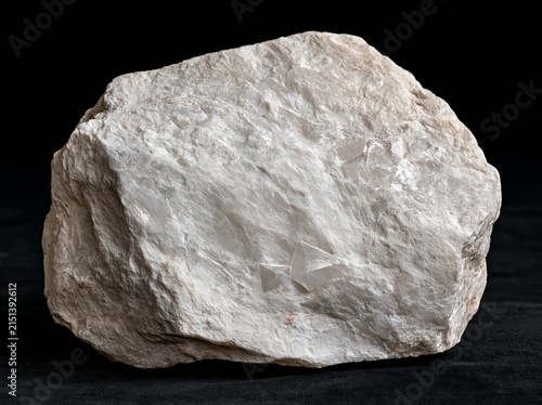 Natural Gypsum Stone with Textured Surface on Dark Background