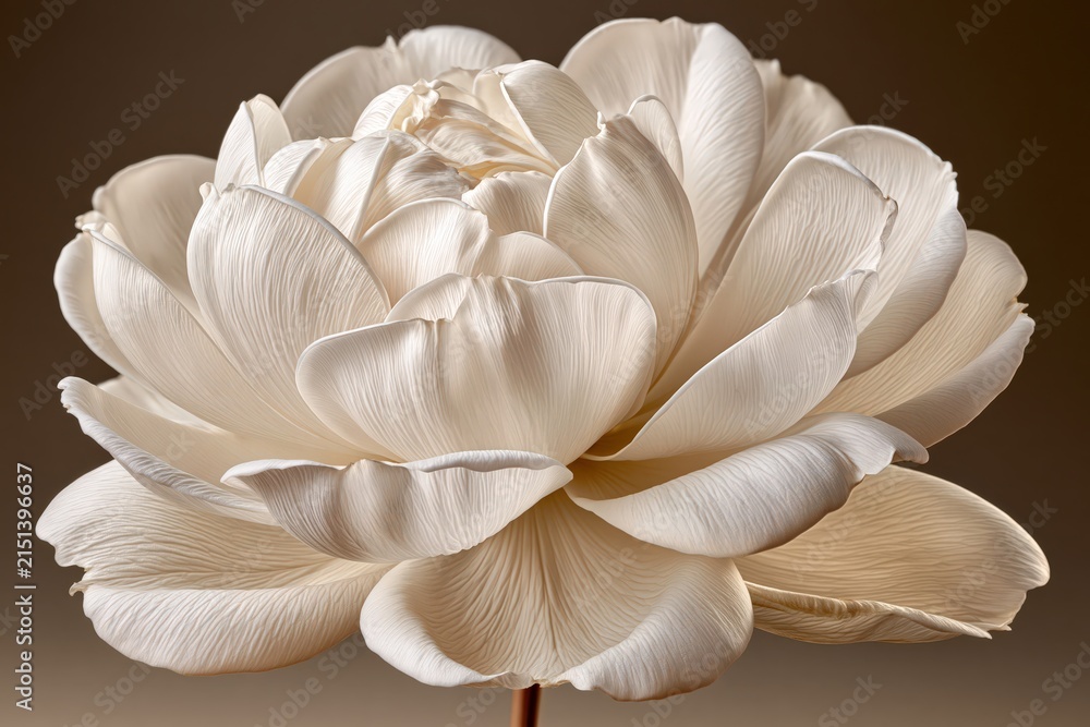 Fototapeta premium White peony flower macro shot elegant minimal floral background design