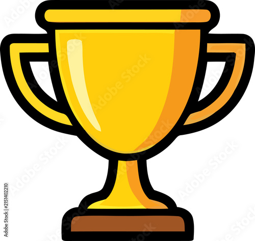 Foto A simple flat vector illustration of a golden trophy cup isolated on a plain bla