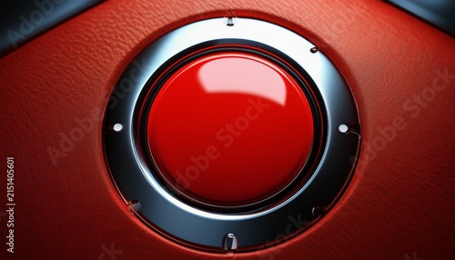 glossy red engine start button macro shot launch power business startup metaphor industrial detail