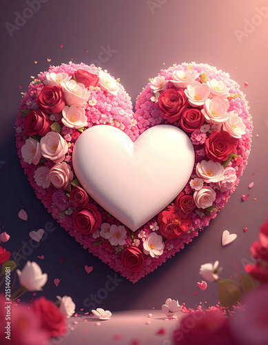 heart made of flowers