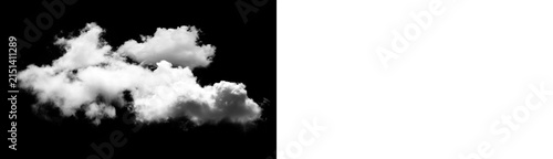 Foto Fluffy white cloud isolated on black background isolated on transparent backgrou