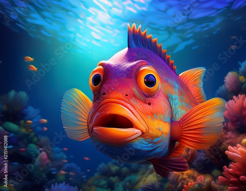 garibaldi fish making funny face