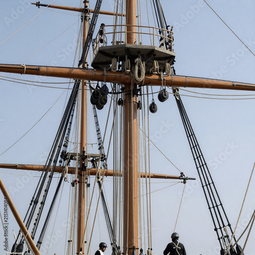 Impressionist Crow Point. A Sailing Ship'S Mast And Crow'S Nest