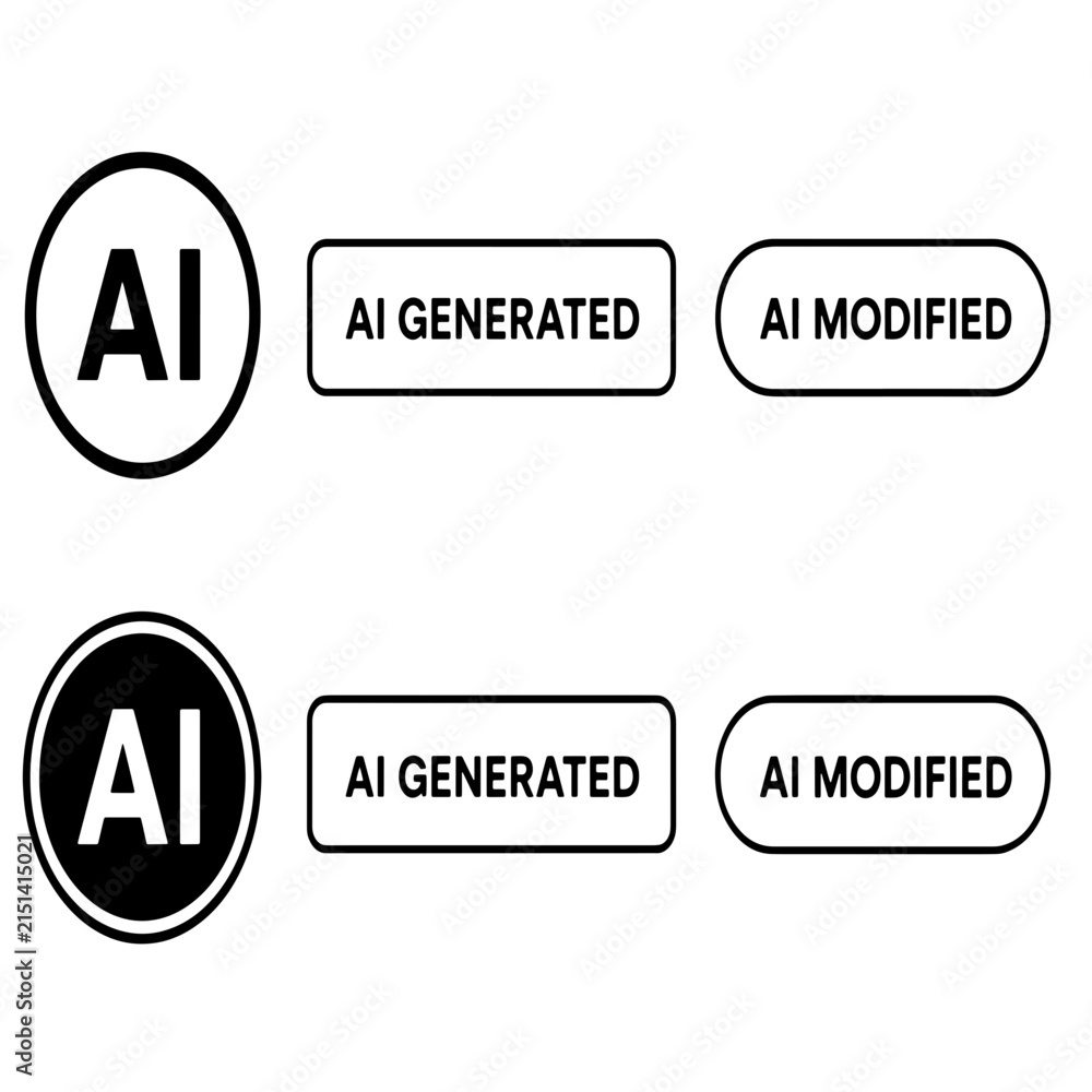 Fototapeta premium AI generated and modified label badge icon set
