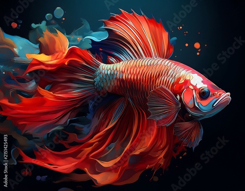 vibrant red betta fish