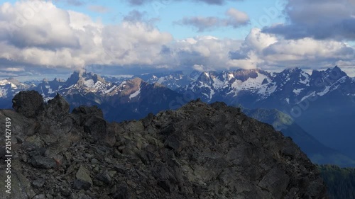 Majestic Mountain Peaks and Snowy Landscapes in British Columbia, Canada