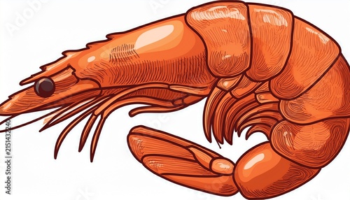 isolated delicious cooked single shrimp fresh seafood gourmet meal ingredient ready to eat