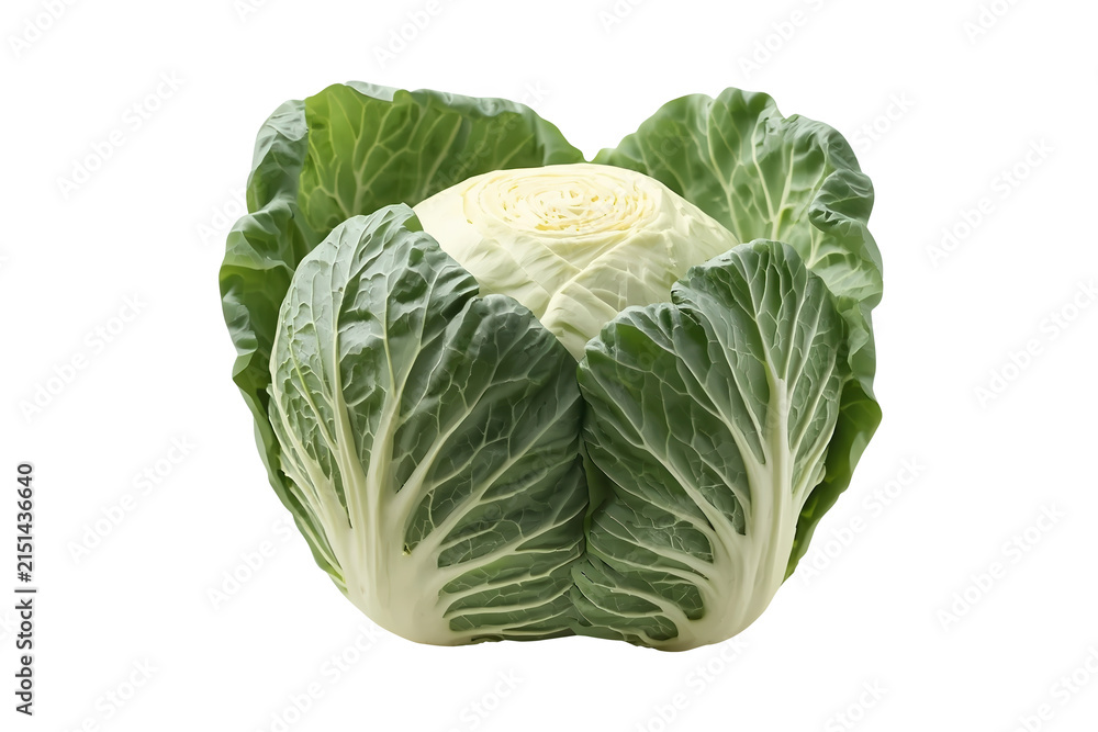 Fototapeta premium Fresh green cabbage head
