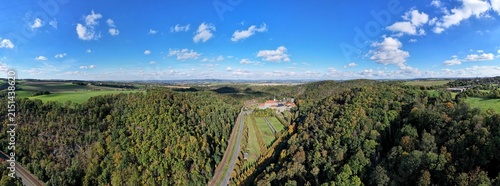 Landschaft um Burg Weesenstein an der Müglitz, 180°-Panorama