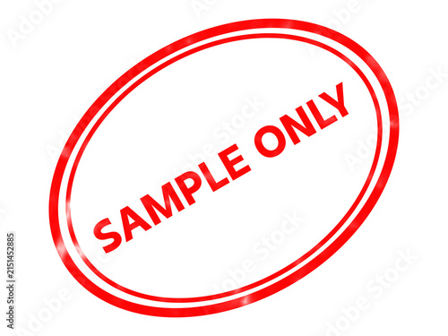 Fotografía Red sample only rubber stamp icon, oval watermark graphic for product preview, g