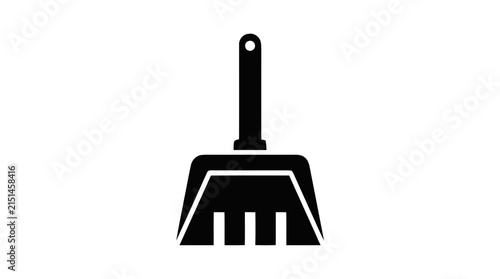Vector illustration of dustpan icon, cleaning tool symbol on a transparent background