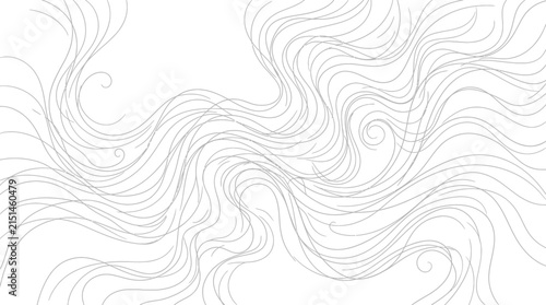 Abstract Fluid Wavy Lines Pattern with Minimalist Organic Curves on White Background