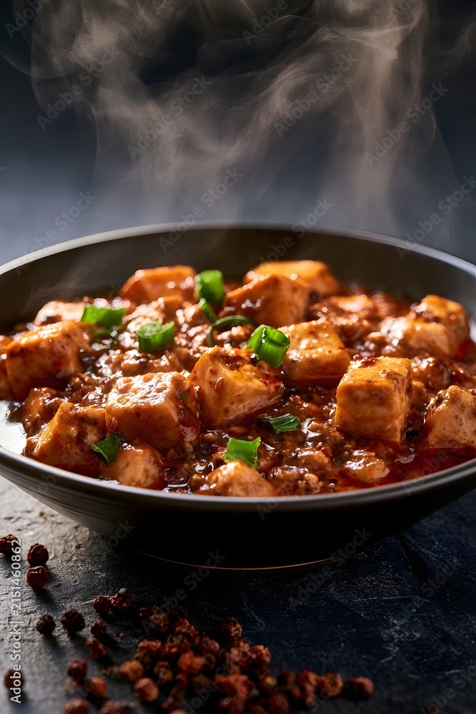Fototapeta premium Spicy Mapo Tofu with Steam