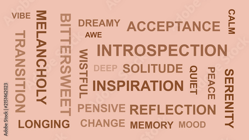 Obraz na plátne Minimalist Word Cloud of Reflective and Emotional States