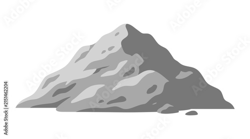 Pile of gray gravel or cement powder vector illustration isolated on white background