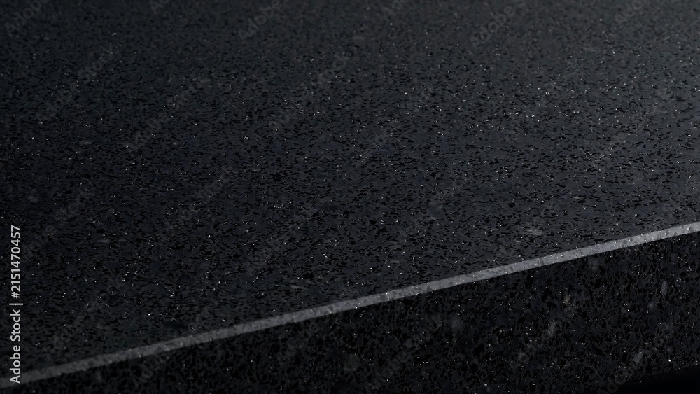 Fototapeta premium Absolute Black Granite Slab Edge Detail Texture