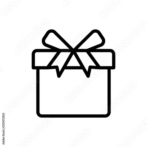 Clean gift box icon with ribbon bow.