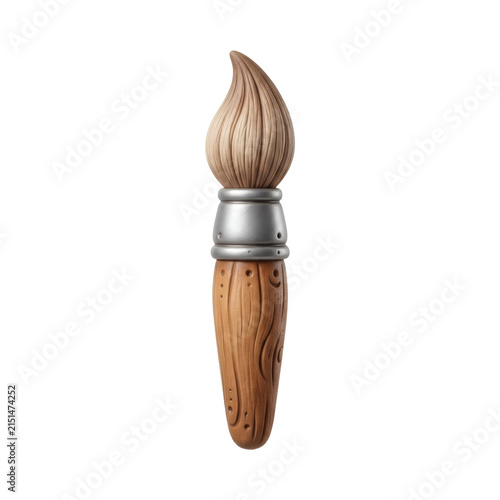 Stylized artist paintbrush on grey background
