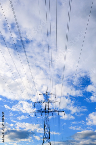 Fotografía Power Line Tower Under Cloudy Sky