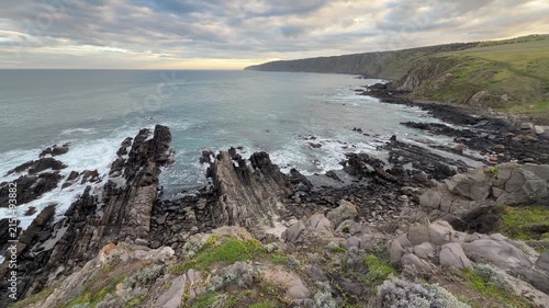 Australian landscape scenic tilting up to the views around Kings Head in South Australia in 4k video footage