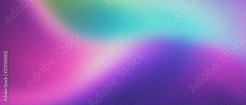 Holographic gradient background with grainy texture, vibrant purple and teal iridescent mesh blur, abstract neon liquid waves for digital art, colorful aesthetic backdrop for web design apps.