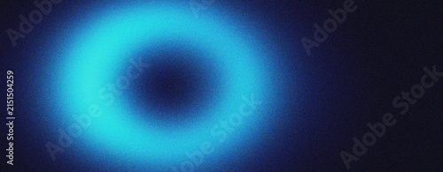 Canvas Print Luminous blue ring of light on dark background