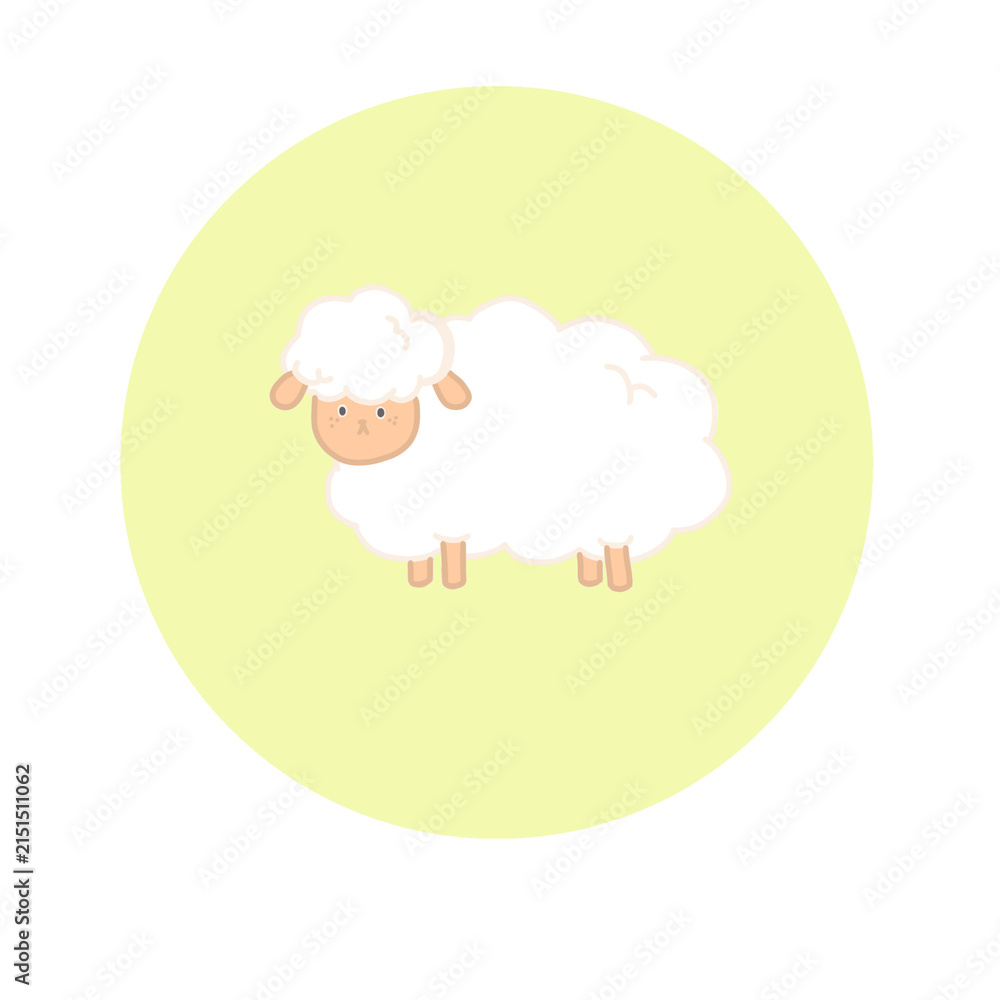 Naklejka premium A little sheep