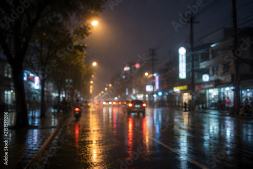 night traffic in city blurr background
