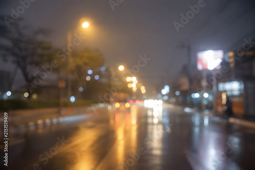 night traffic in city blurr background